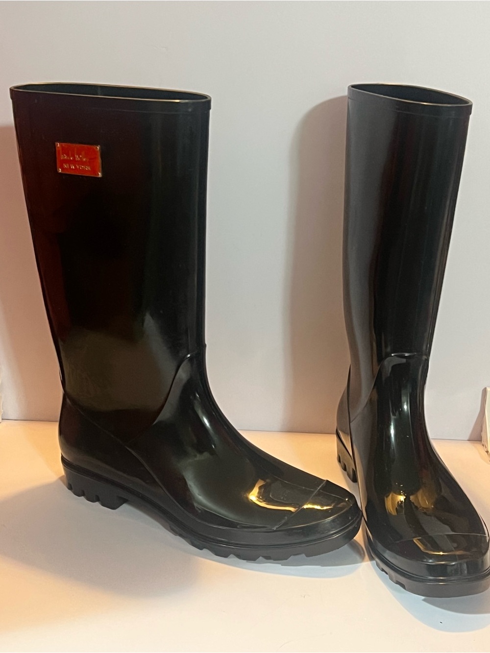 Nicole Miller New York Black Rain Boots Size 11